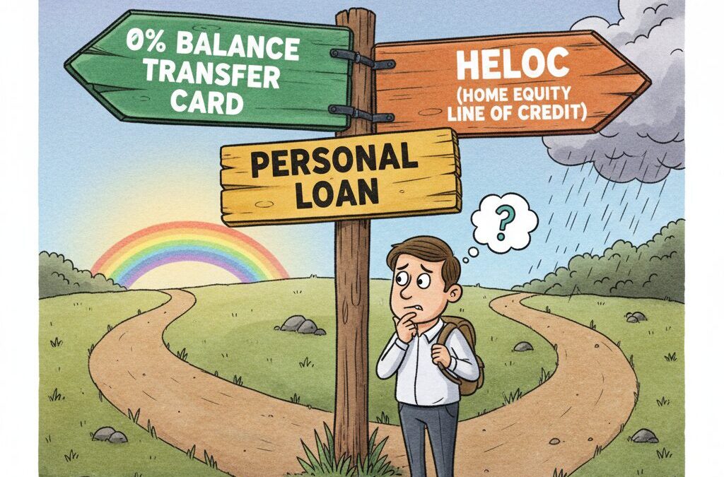 Crushing Credit Card Debt in 2026: Is 0% Transfer, Personal Loan, or HELOC Quietly Cheapest for You?